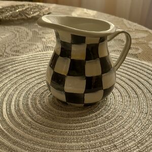 MacKenzie-Childs Black and White Checkered Metal Creamer